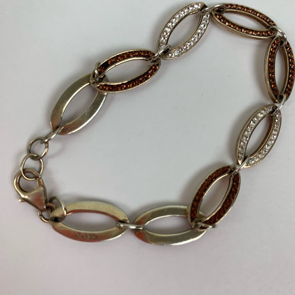 Silver Rhinestone 7” Bracelet - Picture 5 of 6